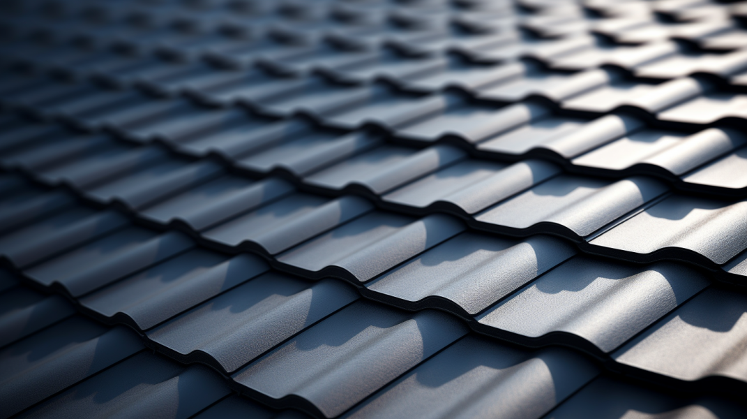 A close up image of a tiled roof.